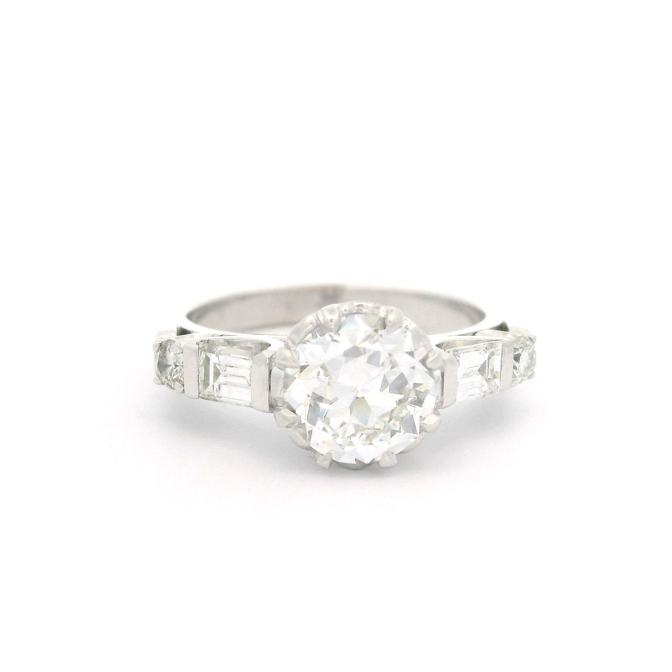 --Pietre: --
(1) Diamante naturale autentico - Vecchio taglio rotondo - incastonato - colore F - purezza VS1 - 1,15ct (esatto - certificato)
** Vedere i dettagli della certificazione qui sotto per informazioni complete
(4) Diamanti naturali