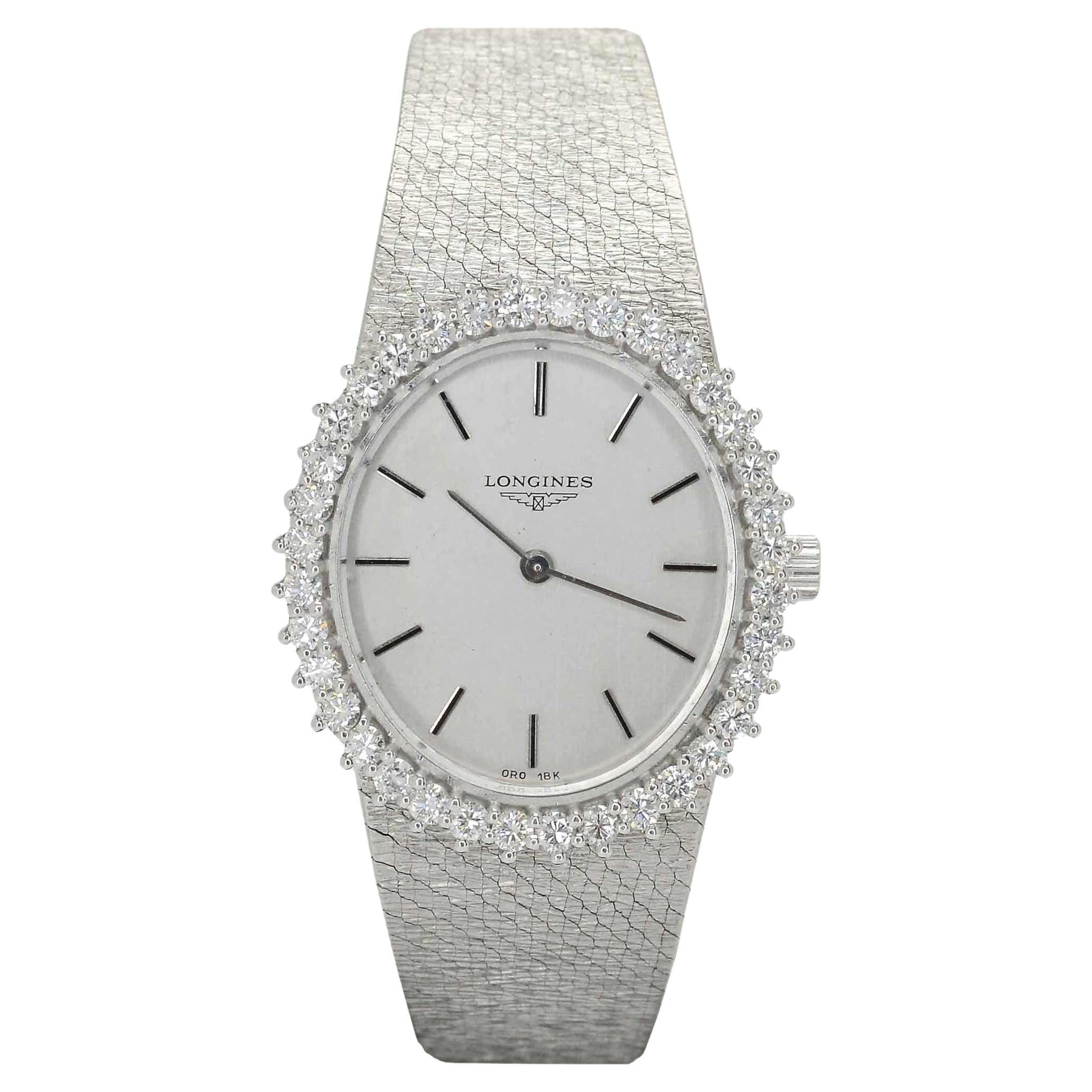 Vintage White Gold Ladies' Longines Diamond Cocktail Watch