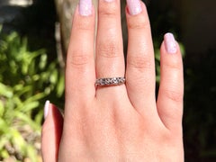 Bague vintage en or blanc avec diamant taillé, taille 6.5, 10K