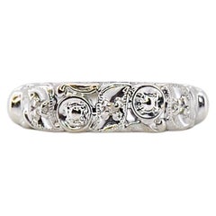 Vintage White Gold Single Cut Diamond Ring, Size 6.5, 10K