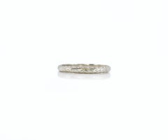 Vintage White Gold Wheat Wedding Band, Size 7.25, Stacking Ring