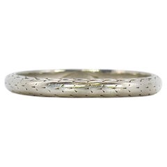 Vintage White Gold Wheat Wedding Band, Size 7.25, Stacking Ring