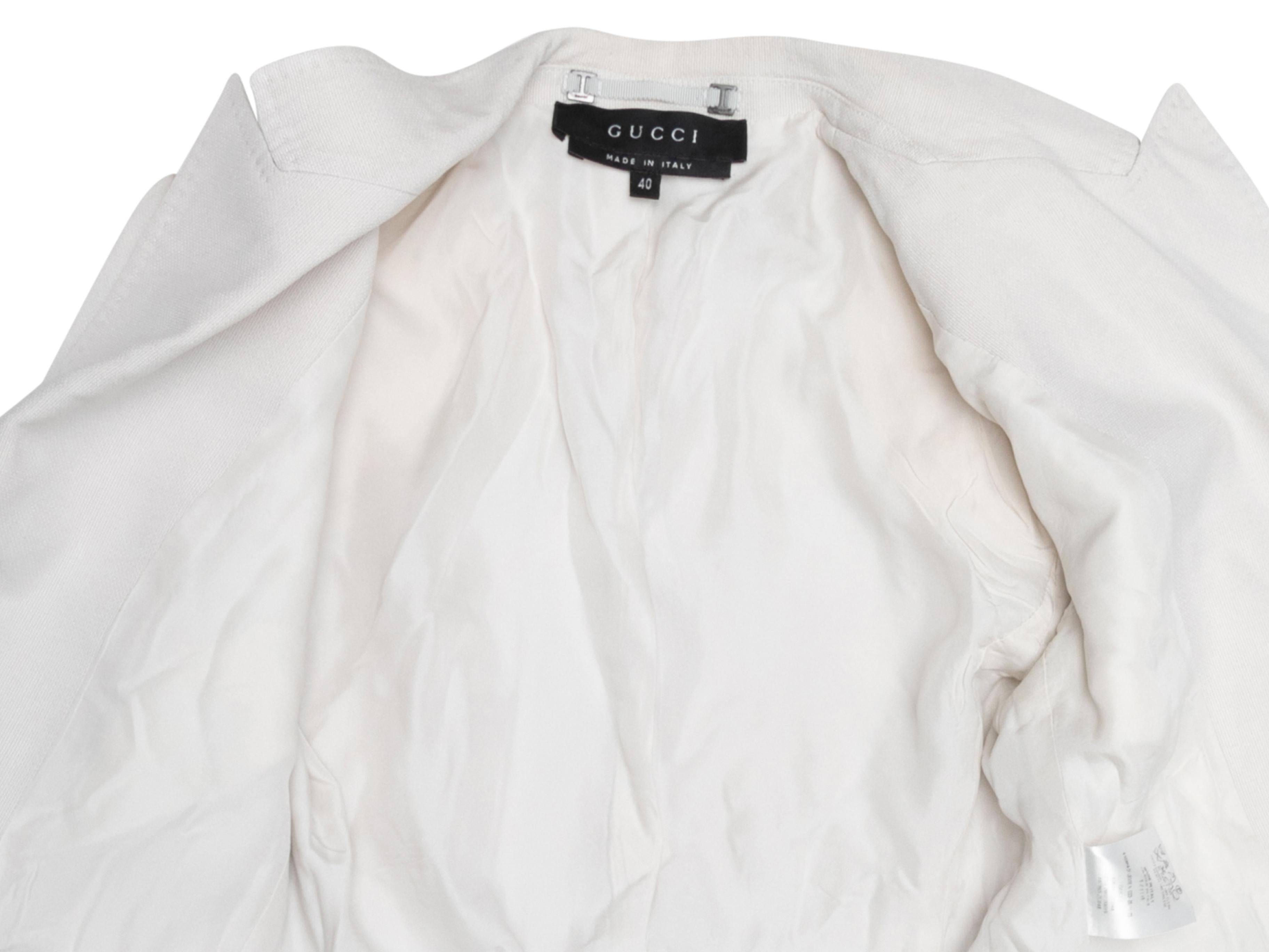 Vintage White Gucci 2002 Tom Ford Era Silk Blazer Size IT 40 In Good Condition In New York, NY