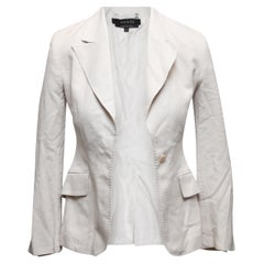 Vintage White Gucci 2002 Tom Ford Era Silk Blazer Size IT 40