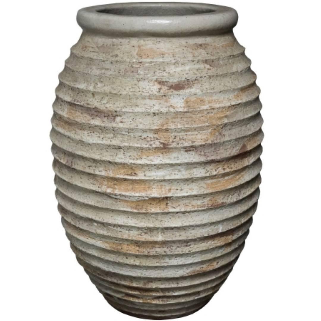 Late 20th Century Vintage White HSC Ribbed Jar, American, circa 1970 For Sale
