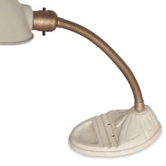 Vintage White Industrial Gooseneck Desk lamp