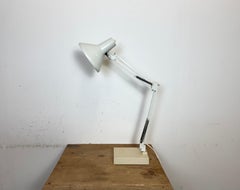 Lampe de bureau italienne blanche vintage, années 1970