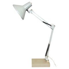 Vintage White Italian Architect Table Lamp, 1970s