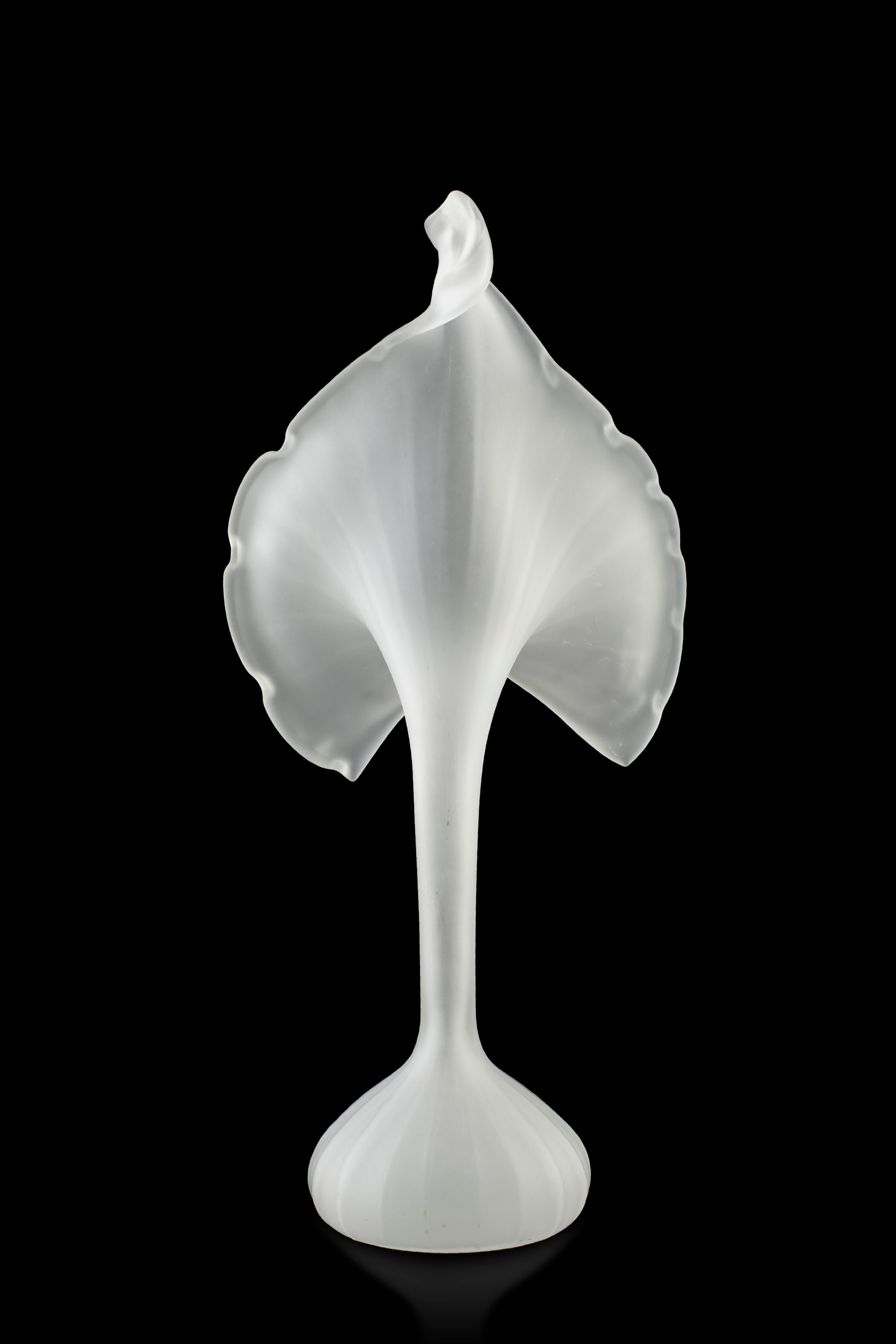 This vintage white satin glass jack in the pulpit vase is a decorative object realized in Europe in the second half of 20th century.

In excellent condition. 

This object is shipped from Italy. Under existing legislation, any object in Italy