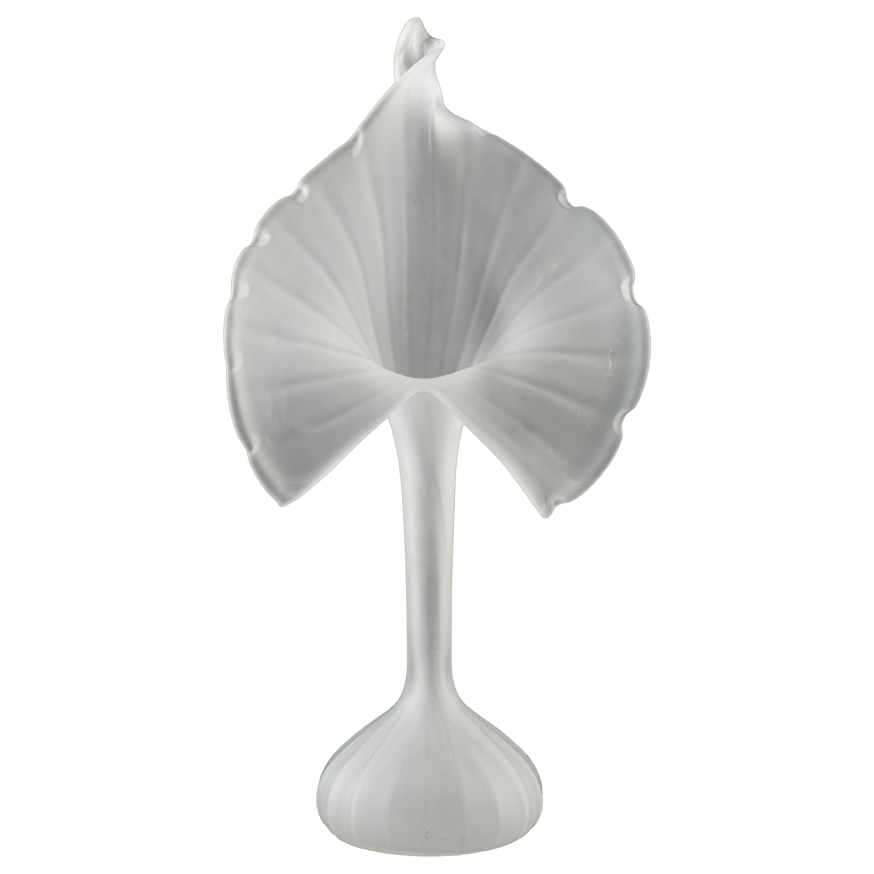 Vintage White Jack in the Pulpit Satin Glass, 20th Century