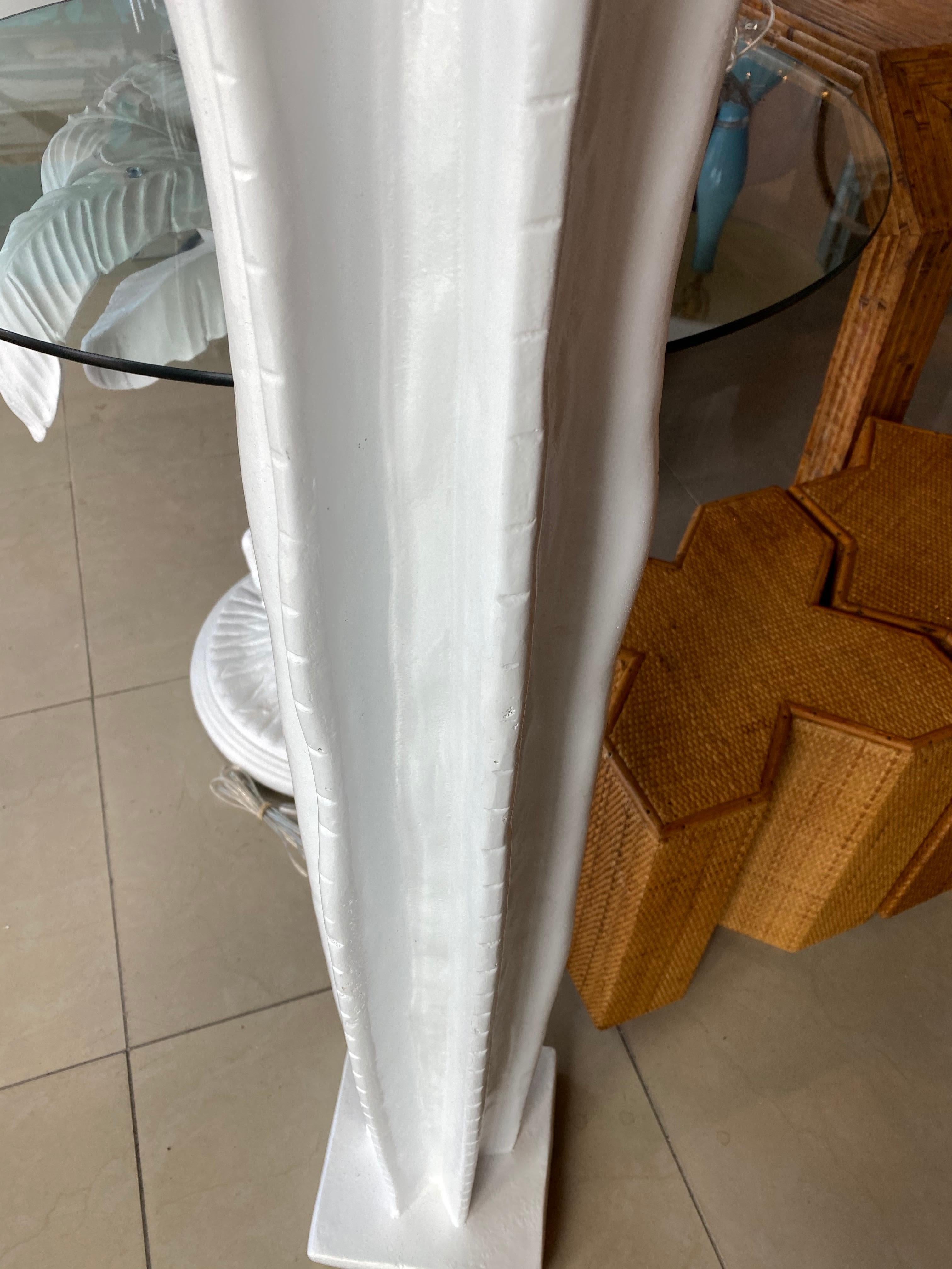 Vintage White Lacquer Chrome Plaster Cactus Floor Lamp Palm Springs Restored In Good Condition In West Palm Beach, FL
