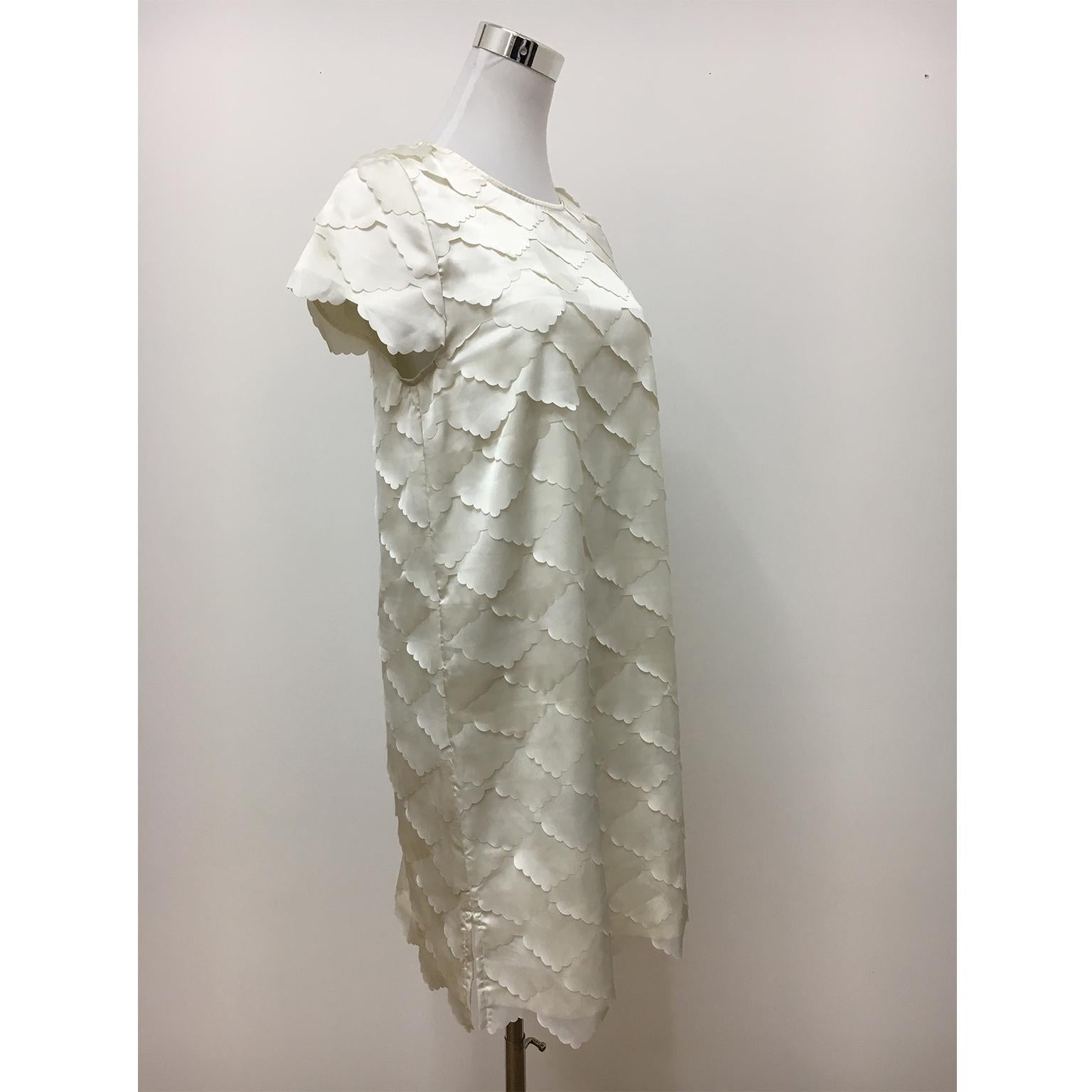 Women's Vintage White Lasercut Lace Mini Dress 1960s For Sale