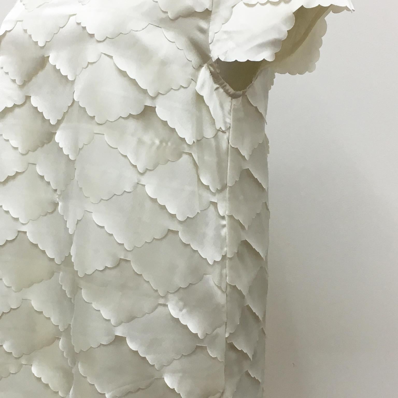 Mini Vestido Vintage de Encaje Blanco Lasercut Años 60 en venta 3