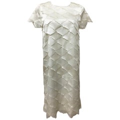 Mini Vestido Vintage de Encaje Blanco Lasercut Años 60