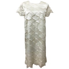 Vintage White Lasercut Lace Mini Dress 1960s