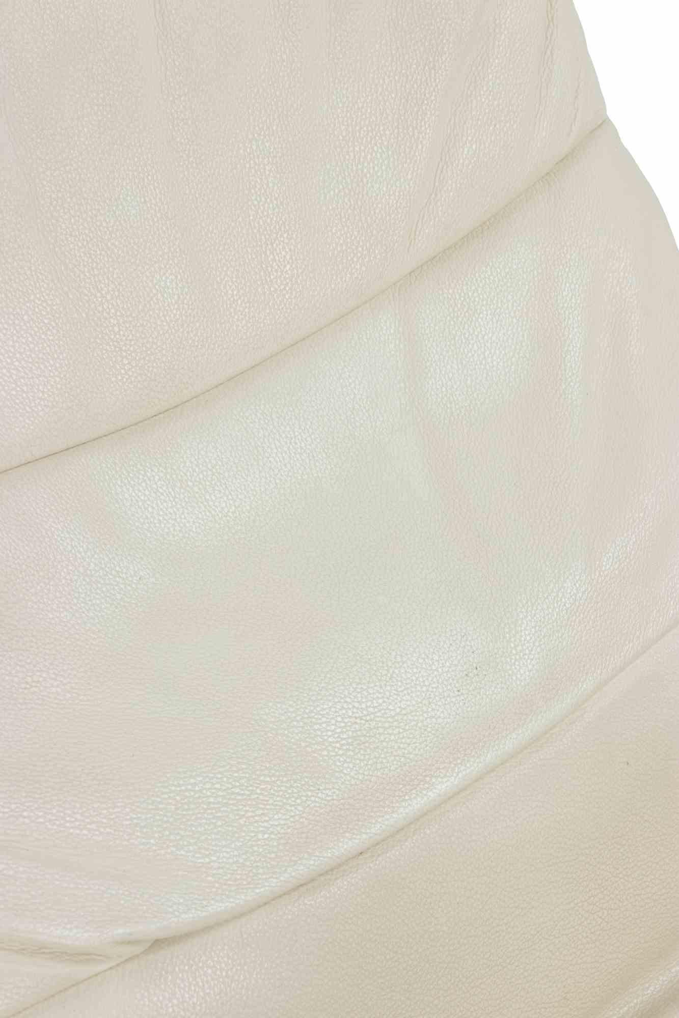 Vintage White Leather Chaise Longue Mod. Cortina, 1990s For Sale 1