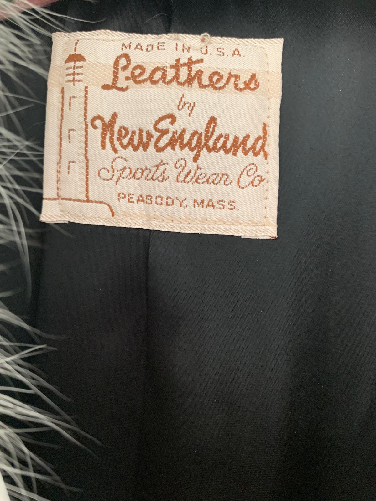 Women's Vintage White Leather & Fox Fur Coat