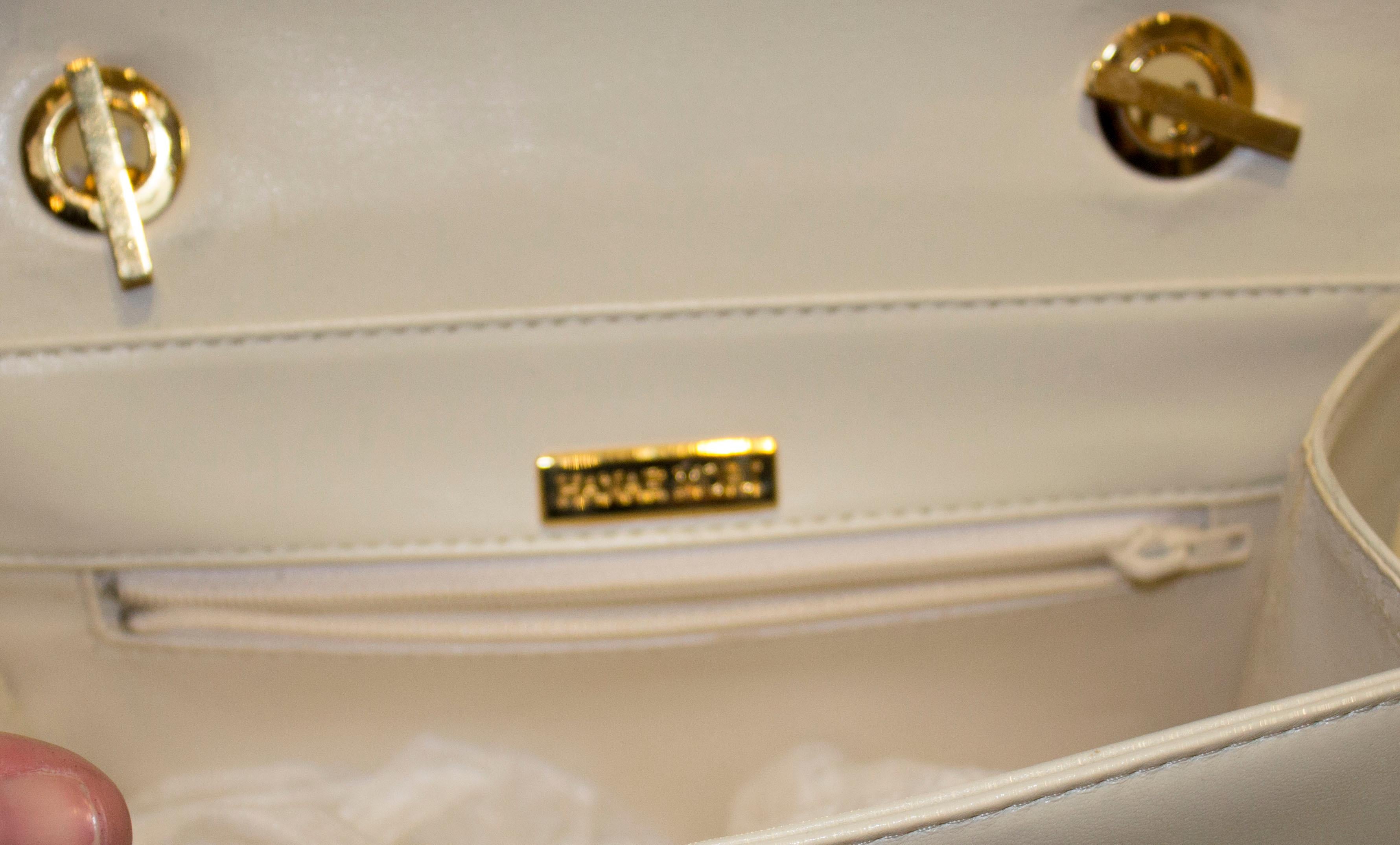 Vintage White Leather Hane Morir Bag In Good Condition In London, GB