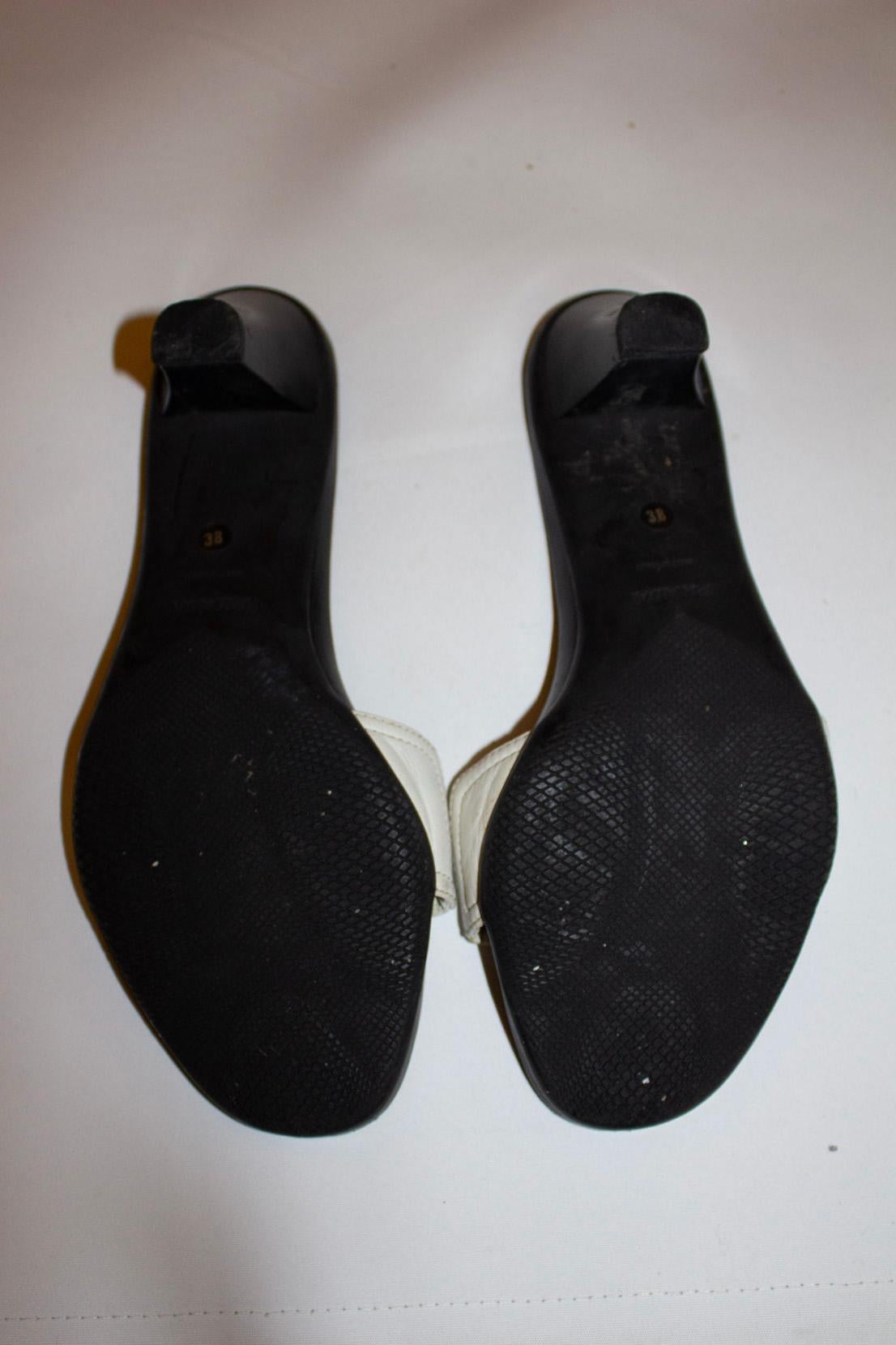 Women's or Men's Vintage White Leather Prada Mules For Sale