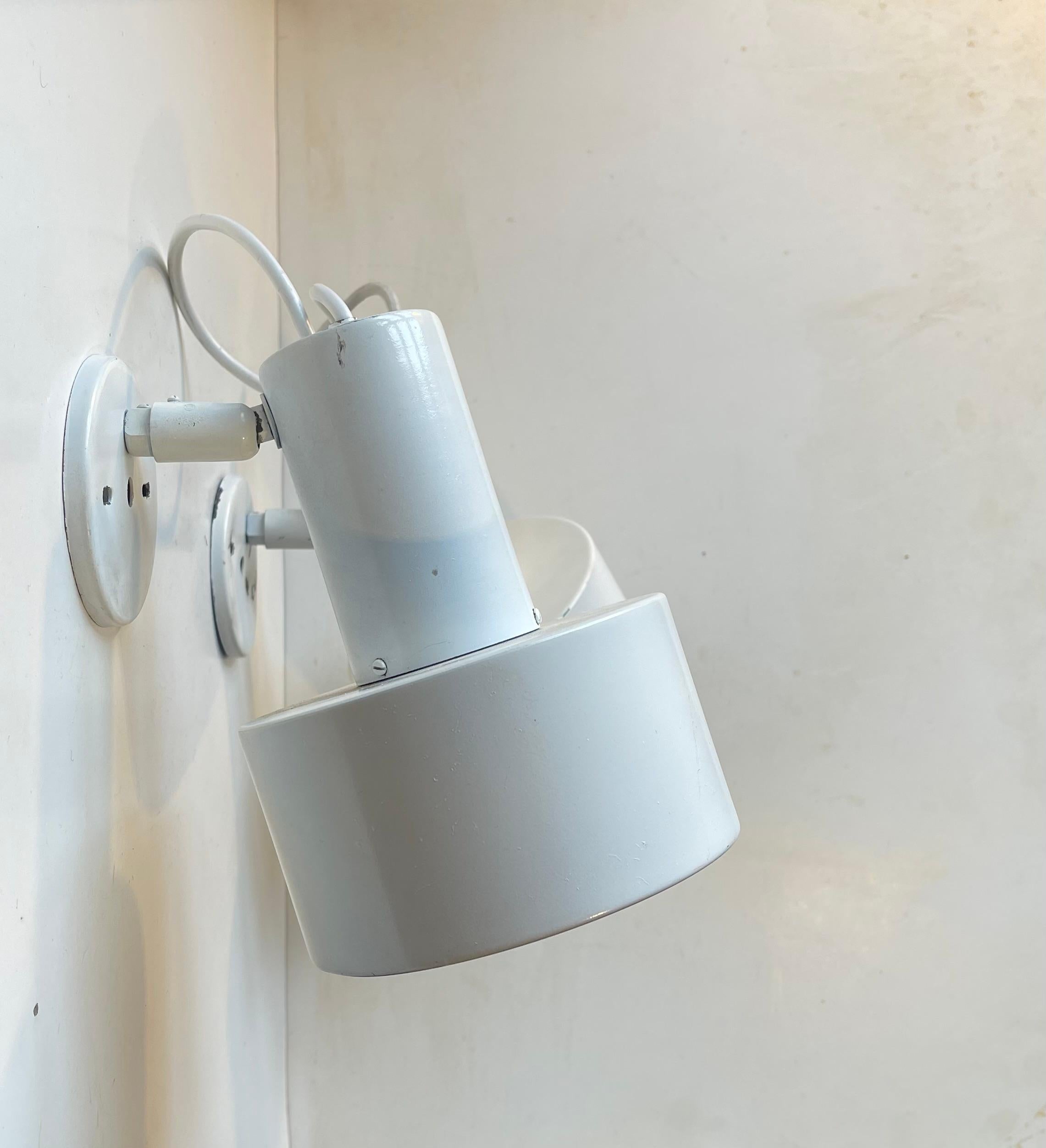 Late 20th Century Vintage White Louis Poulsen Industrial Wall Lamps, 1970s For Sale