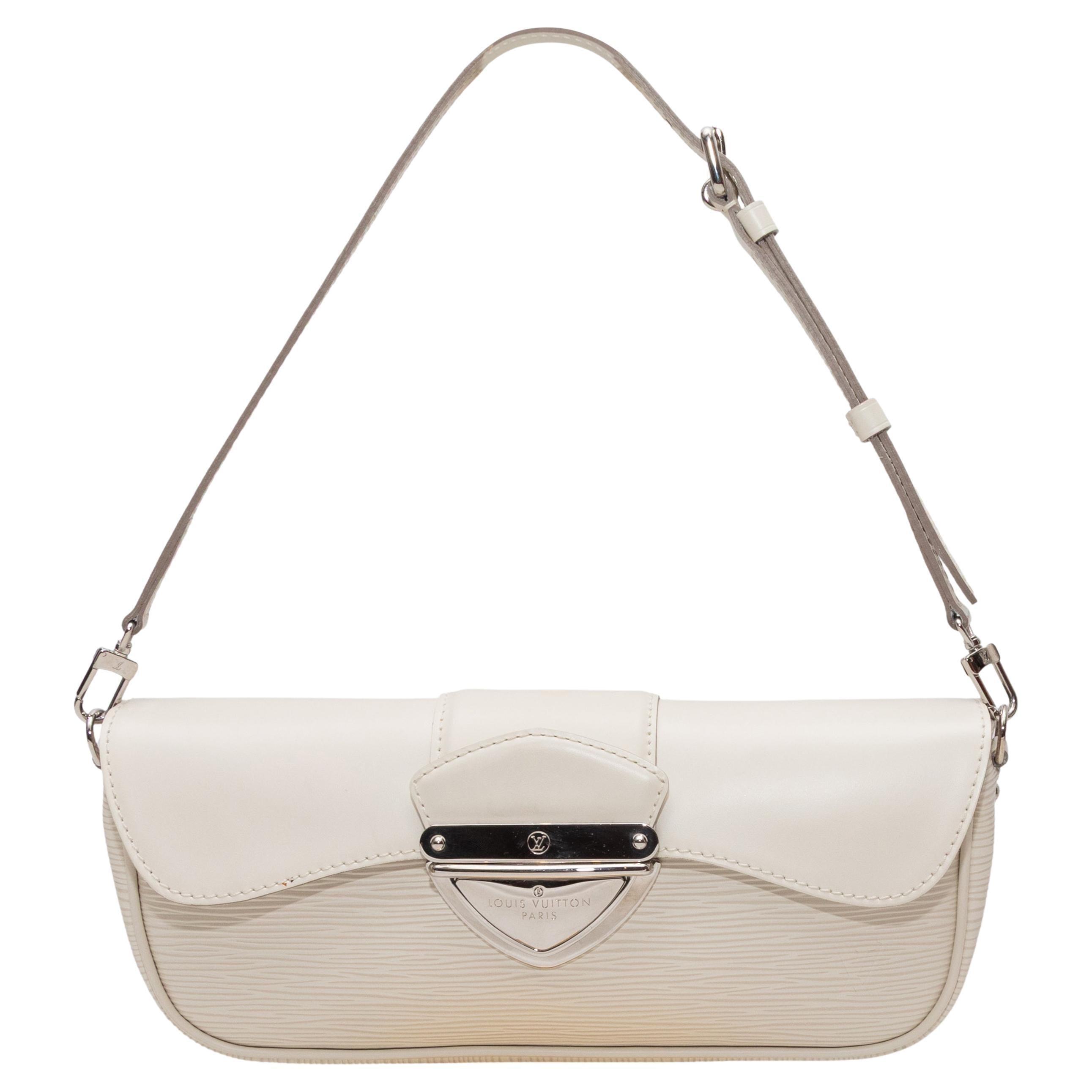 Vintage White Louis Vuitton Montaigne Shoulder Bag