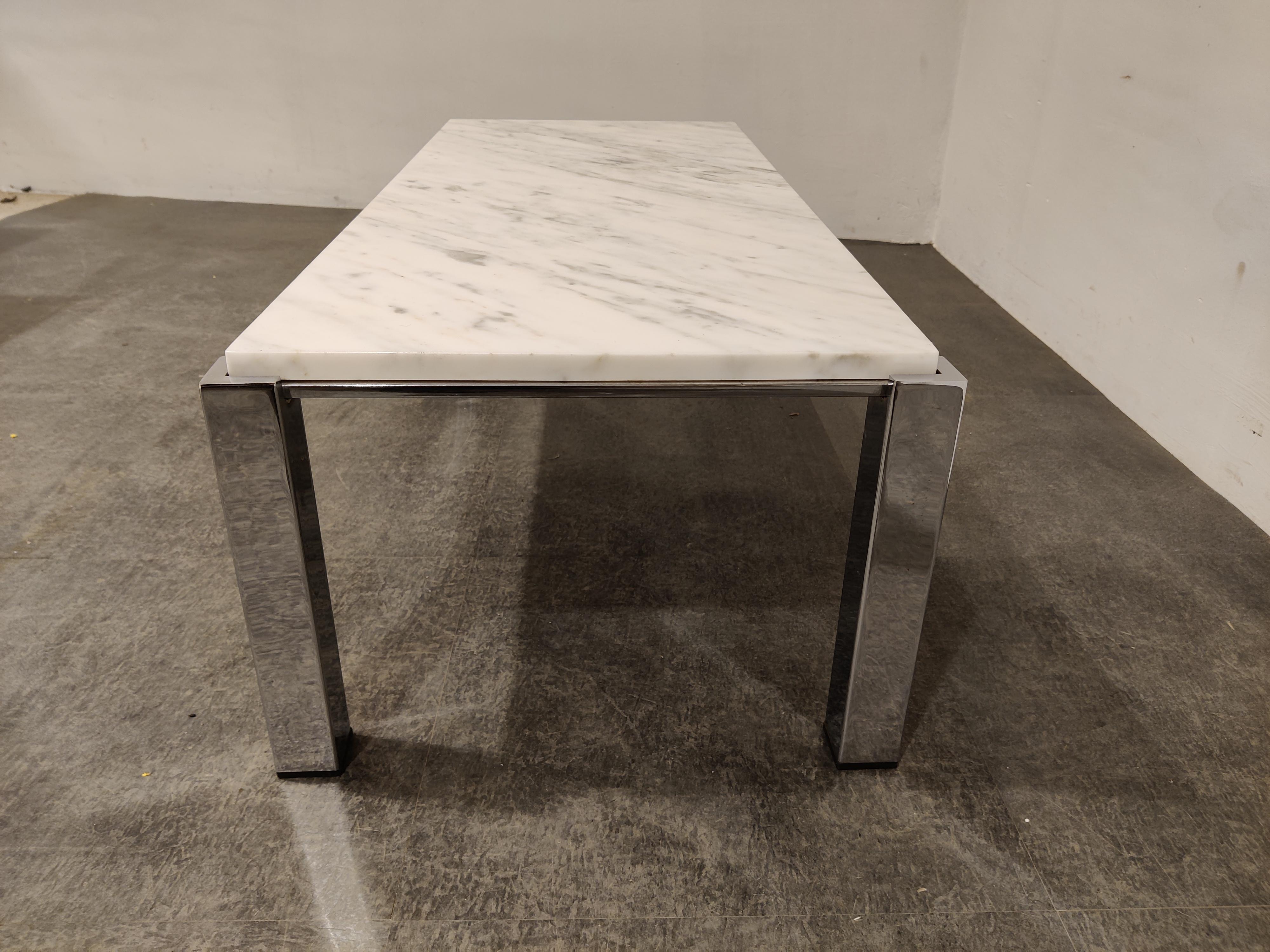 Late 20th Century Vintage White Marble Coffee Table, 1970s