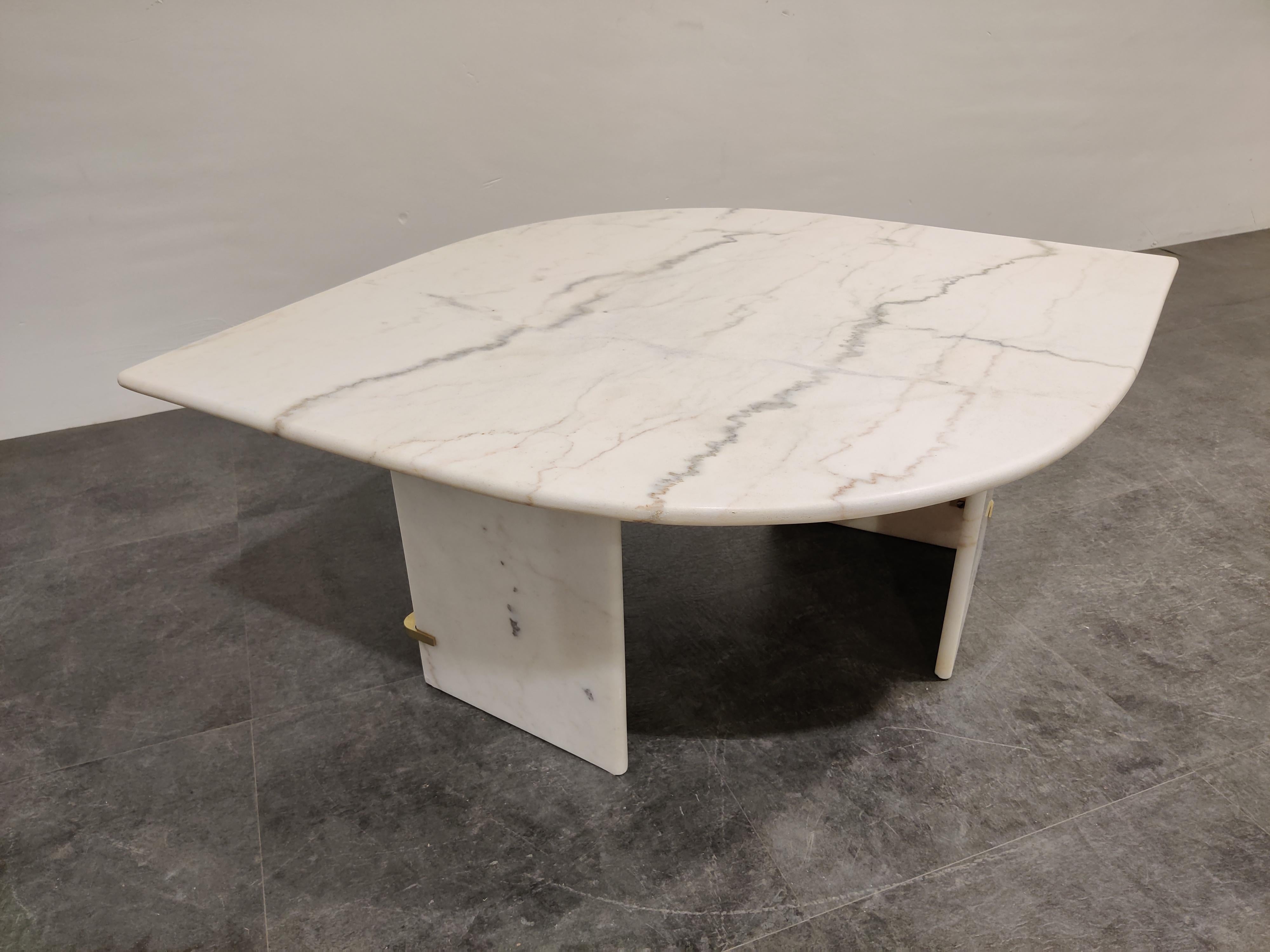 Late 20th Century Vintage White Marble Coffee Table, 1970s