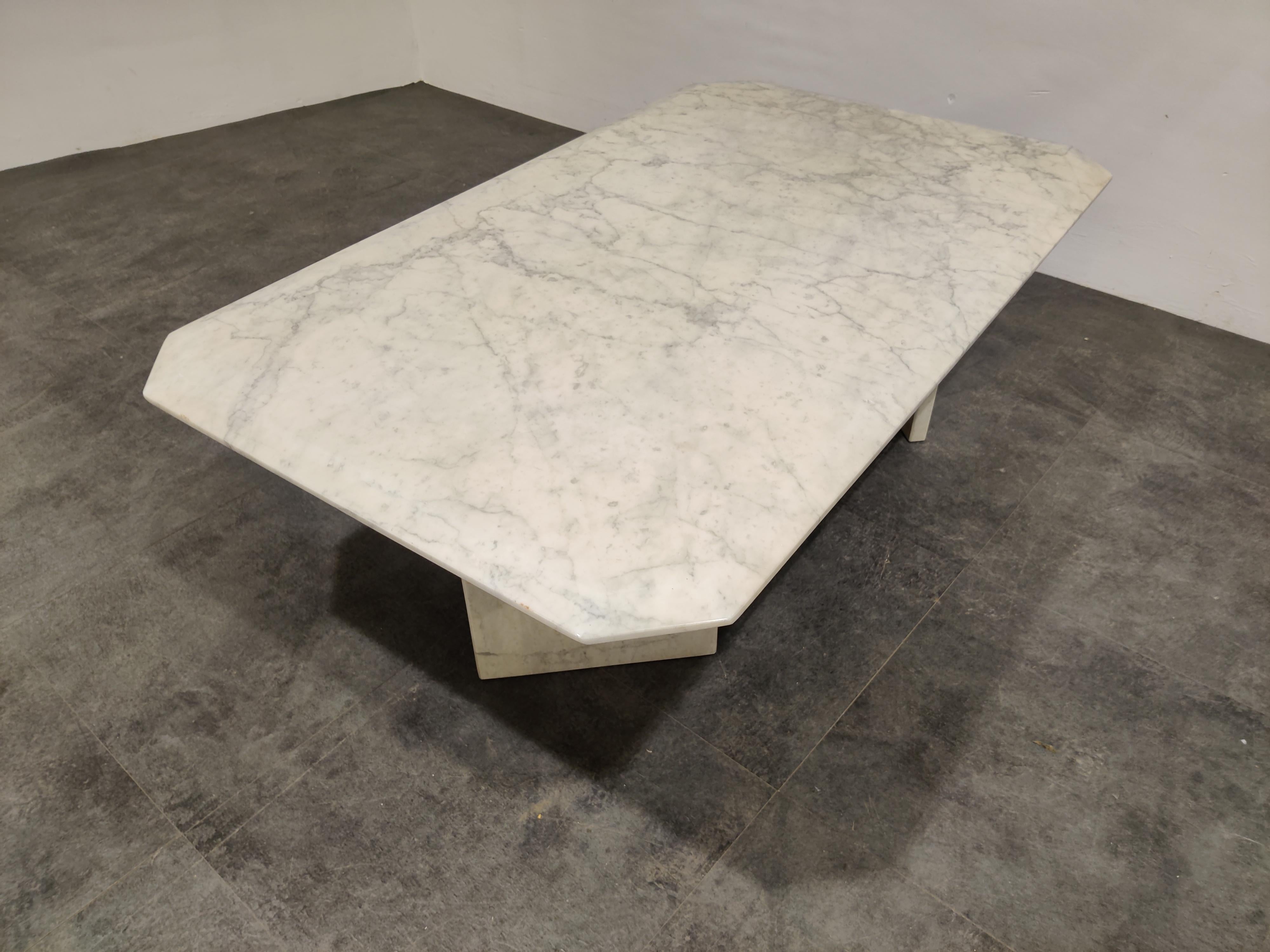 Vintage White Marble Coffee Table, 1970s 1