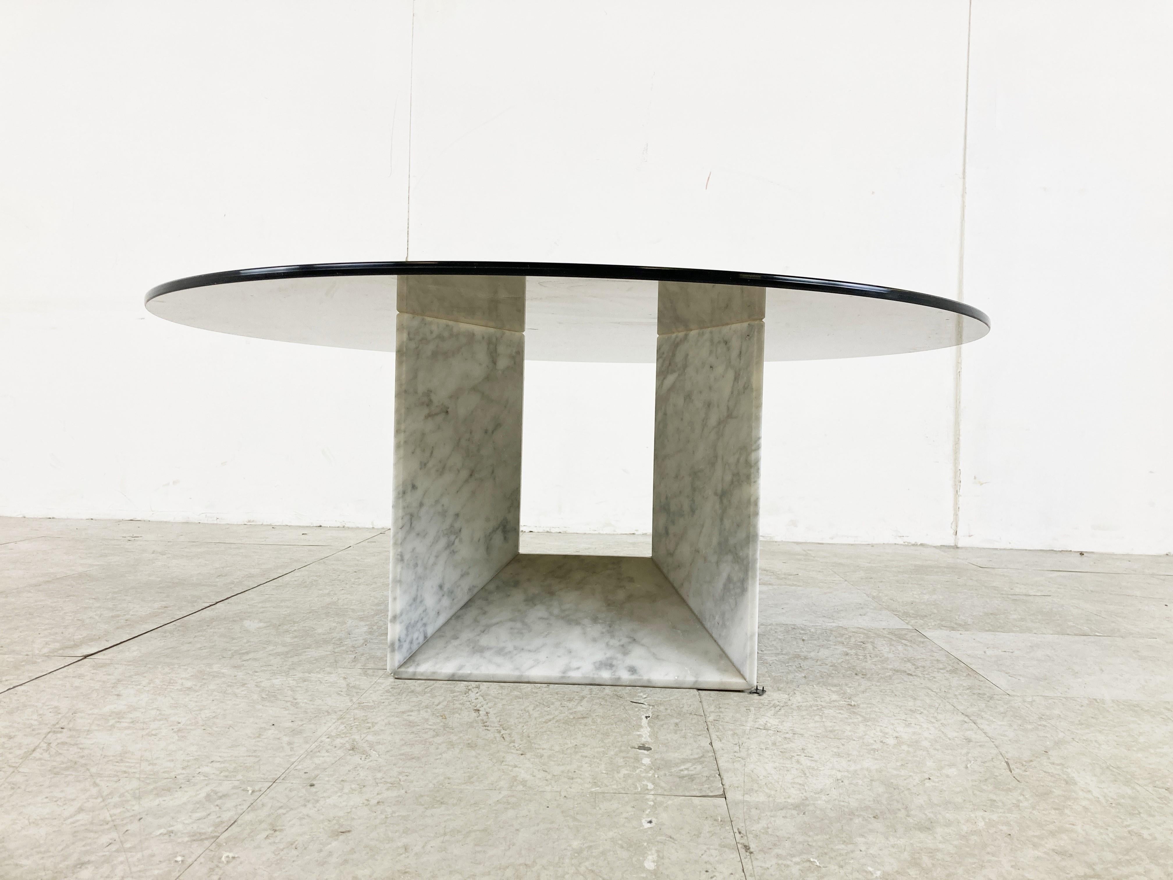 Vintage White Marble Coffee Table, 1970s 3