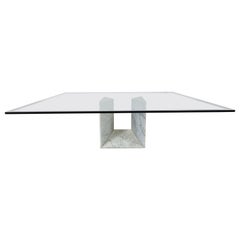 Vintage White Marble Coffee Table, 1970s