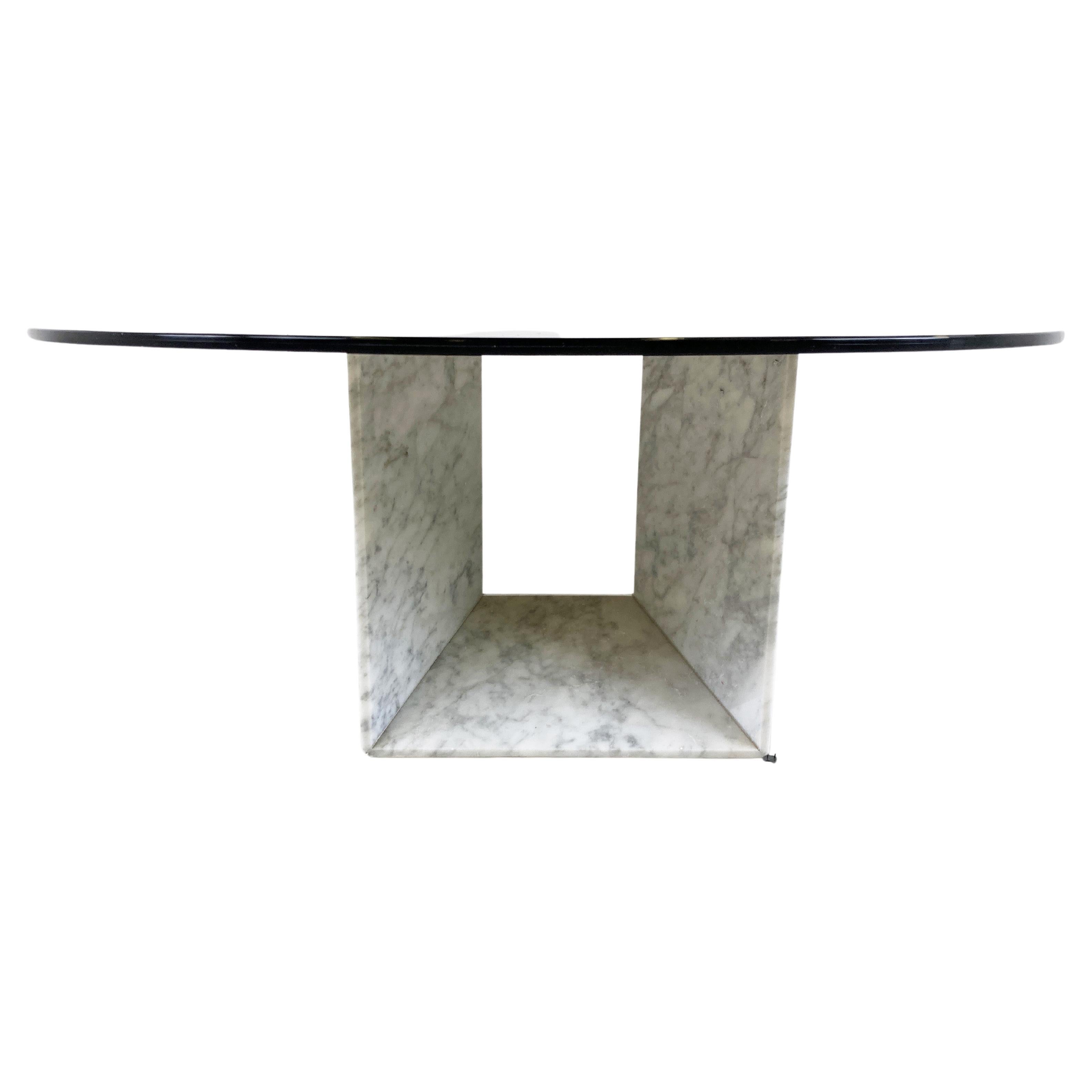 Vintage White Marble Coffee Table, 1970s