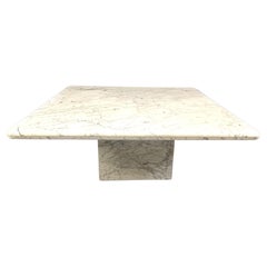 Vintage white marble coffee table, 1970s