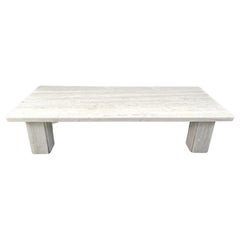 Mesa de centro vintage de mármol blanco, años 70