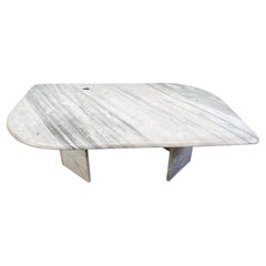 Vintage white marble coffee table, 1970s