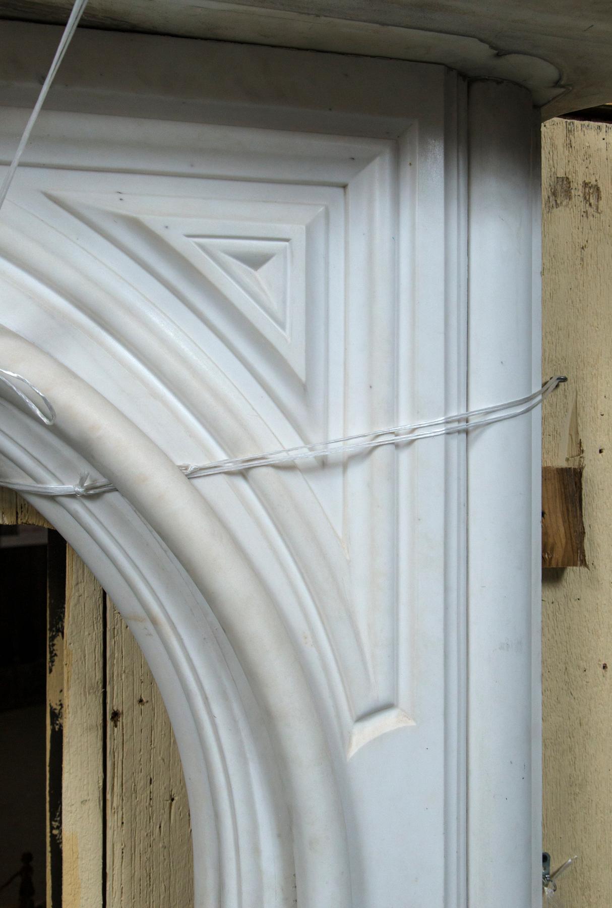 19th Century Vintage White Marble Mantel