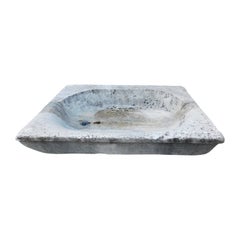 Used White Marble Stone Sink, 1900s Italy