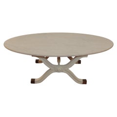 Vintage White Marble Surfboard Coffee Table