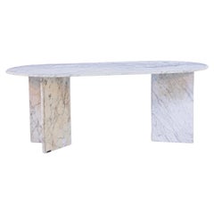 Vintage White Marble Table by Massimo Vignelli