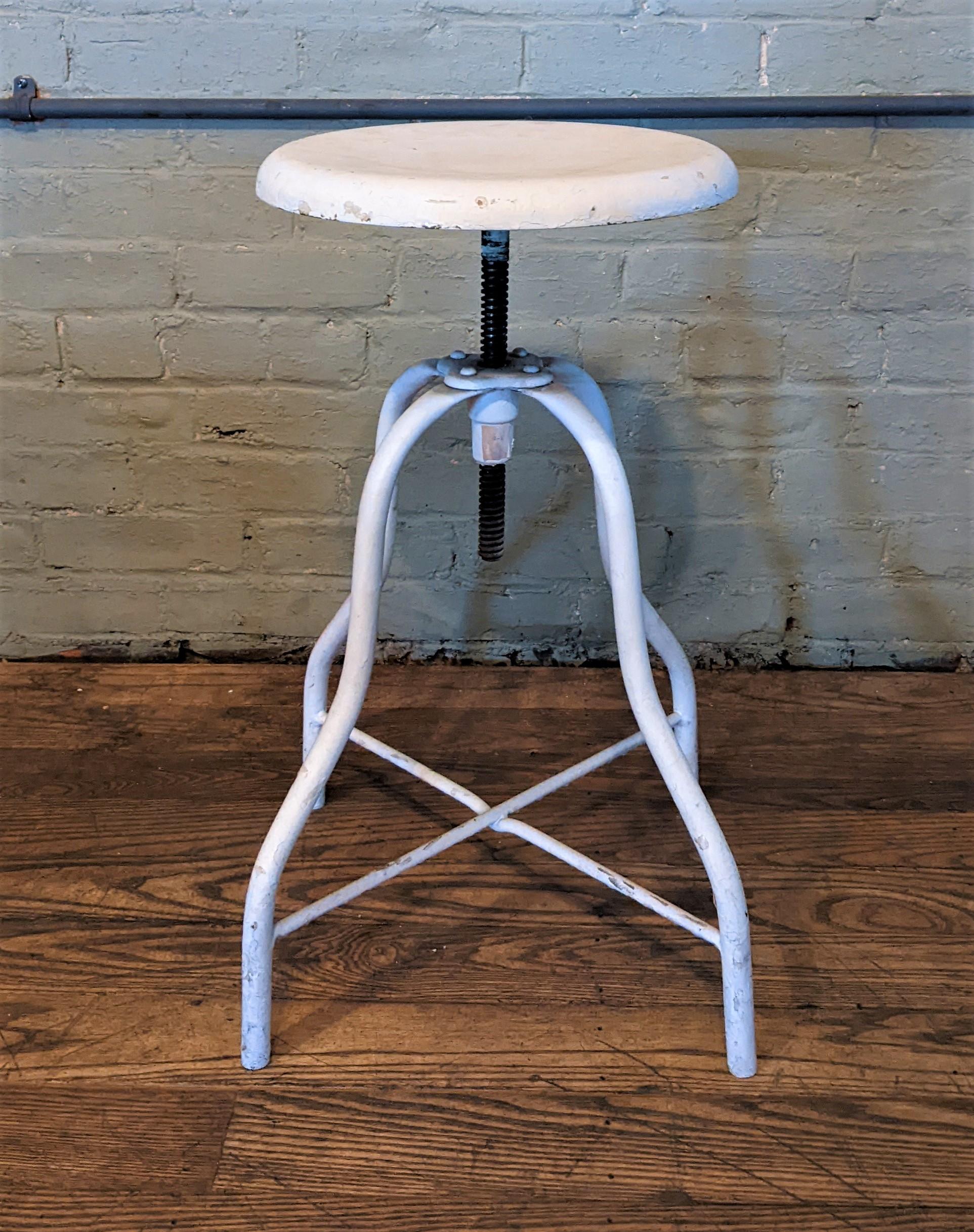 American Vintage White Medical Stool For Sale