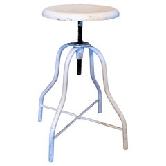 Vintage White Medical Stool