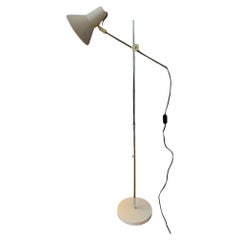 Vintage White Mid Century Adjustable Floor Lamp, 1970s