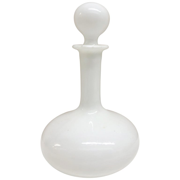Vintage White Milk Glass Wine Decanters With Stoppers at 1stDibs milk glass decanter with