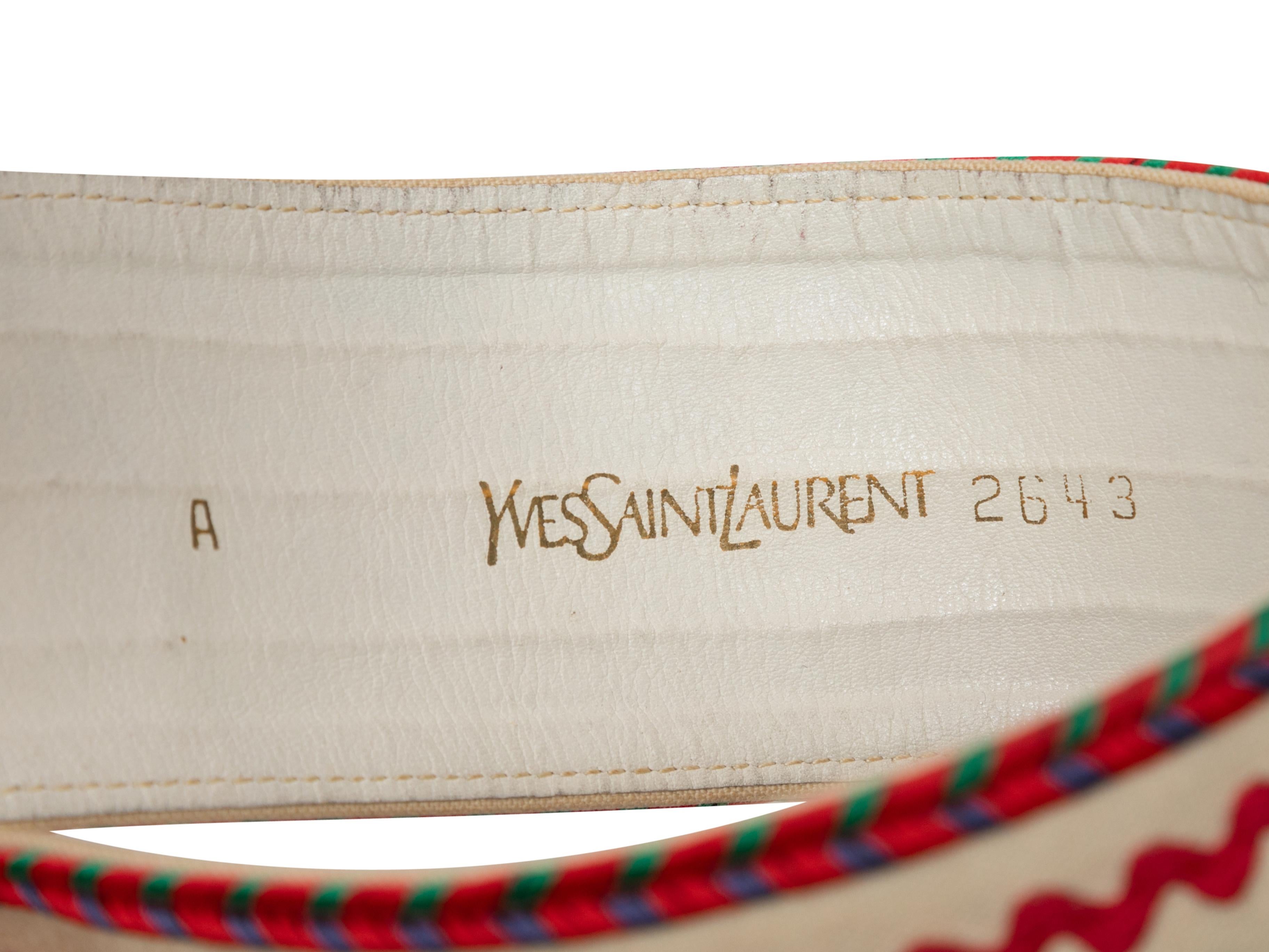 Women's Vintage White & Multicolor Yves Saint Laurent 1976 Russian Collection Belt