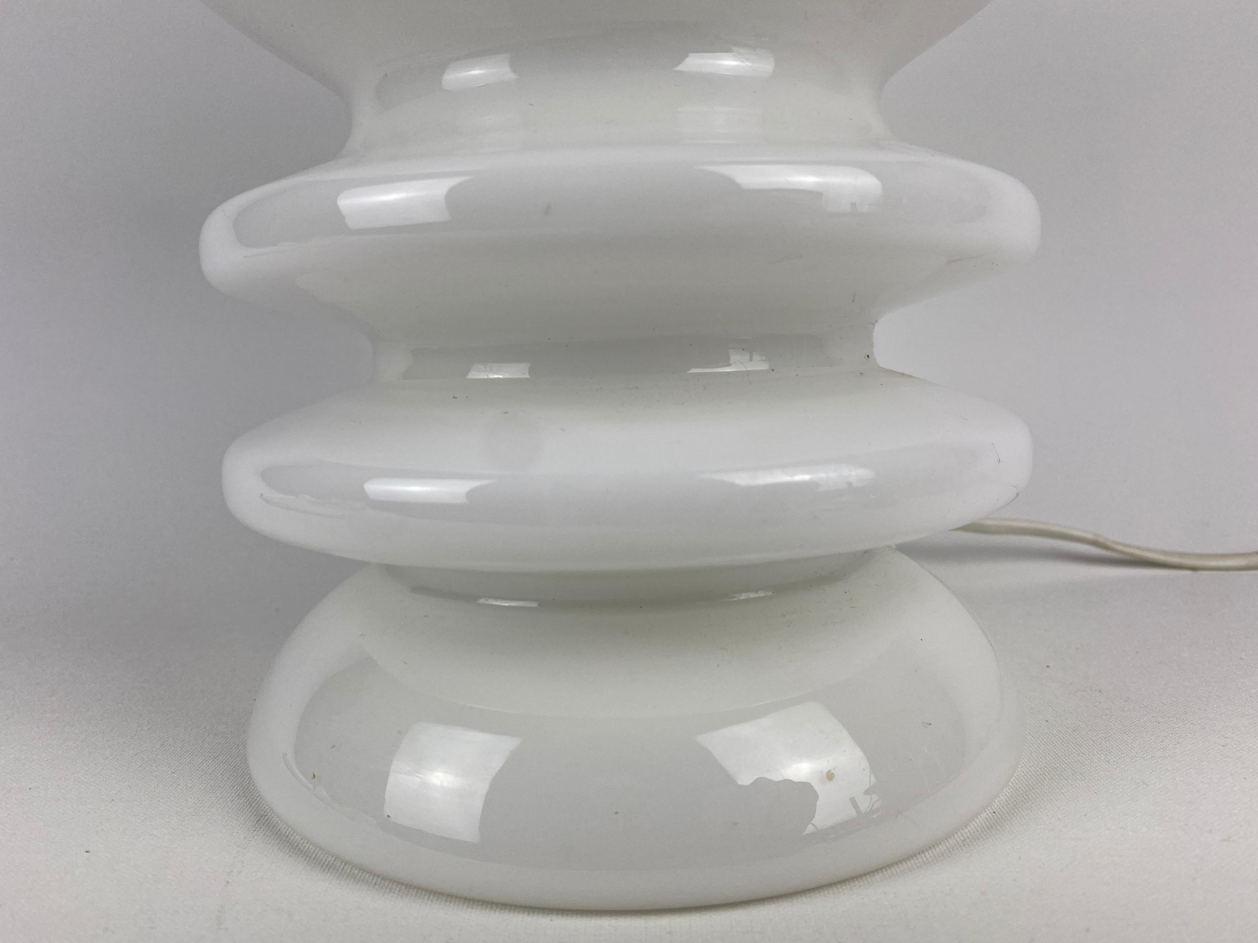 Vintage White Murano Glass Bulb Table Lamp 1970 For Sale 3