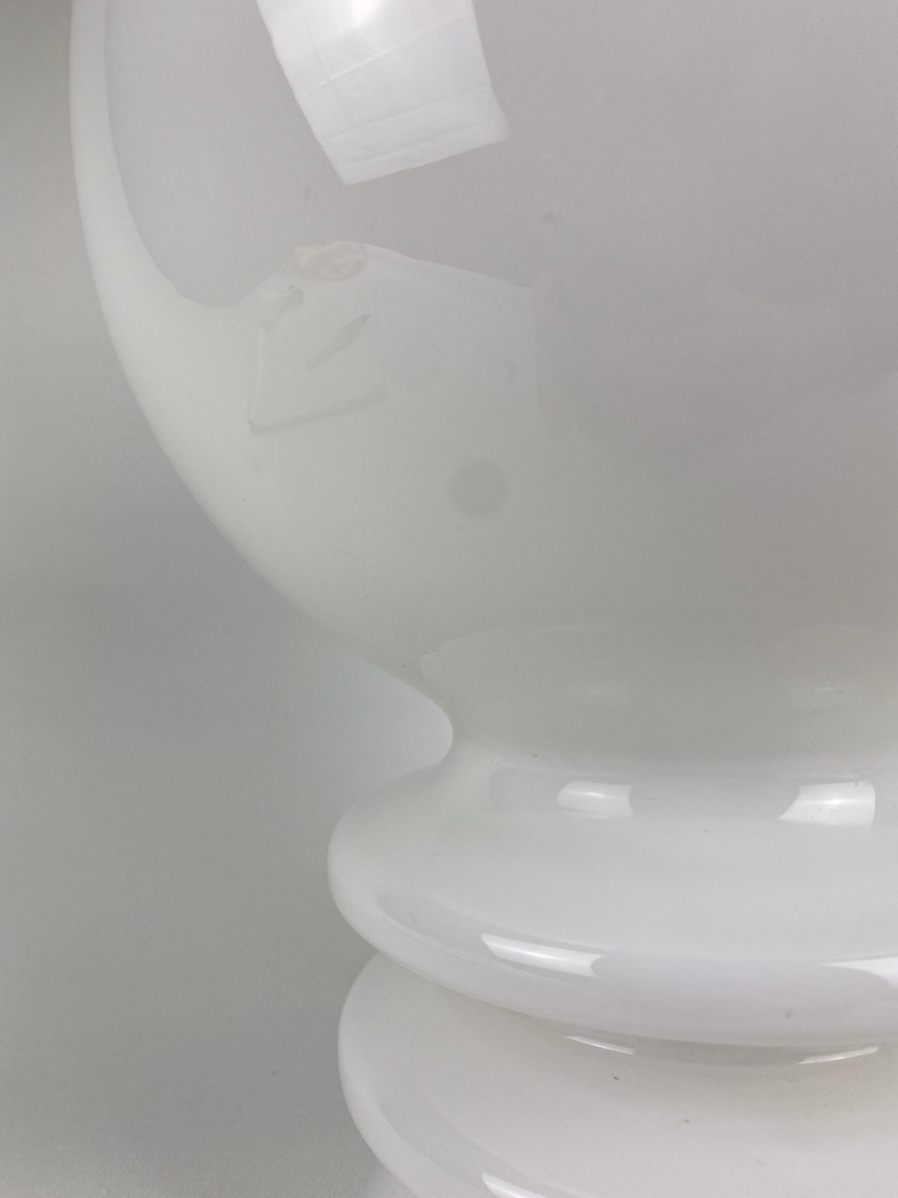Vintage Weiß Murano Glas Glühbirne Tischlampe 1970 im Angebot 2