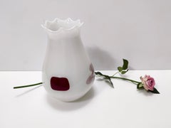 Vintage White Murano Glass Vase attr. to Dino Martens for Aureliano Toso