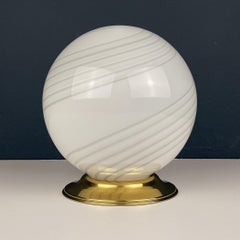 Vintage white murano table lamp Italy 1970s