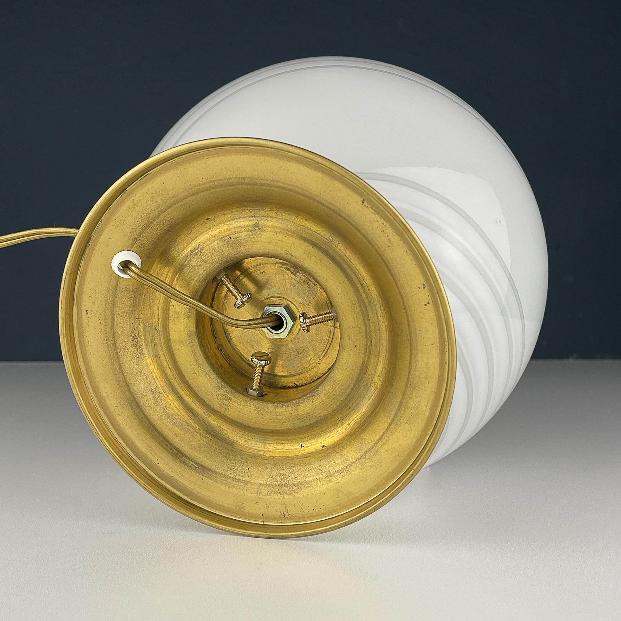 Vintage white murano table lamp Italy 1970s For Sale 2