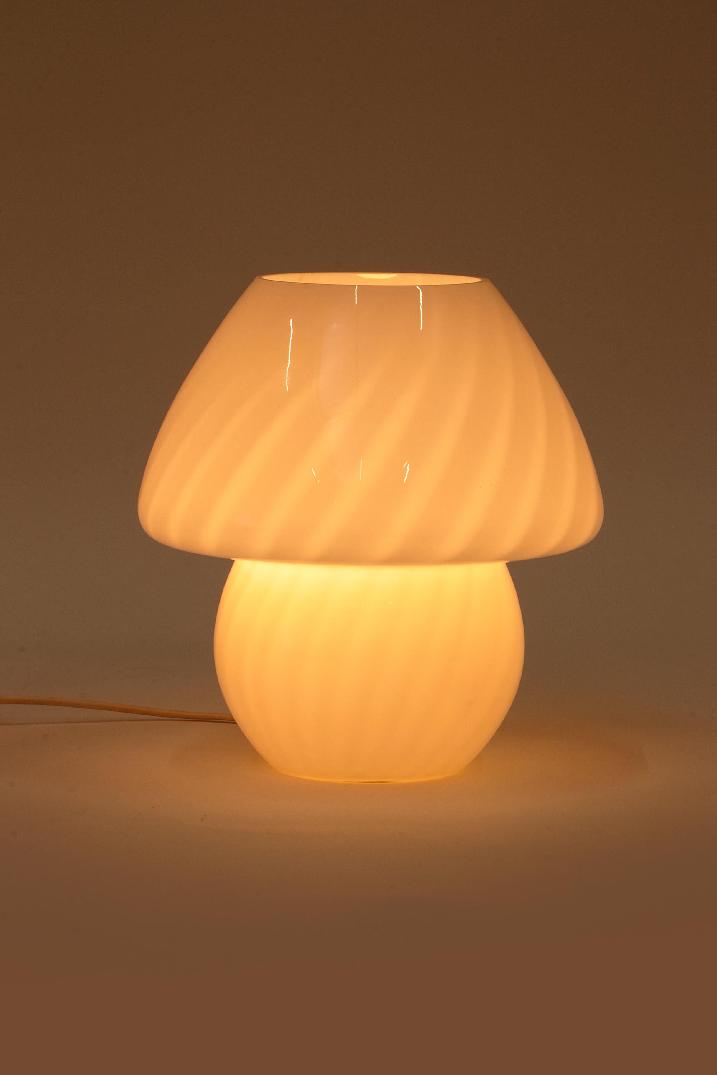 glass mushroom lamp vintage