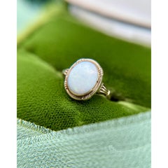 Vintage White Opal Cocktail Ring 10K Rose Gold